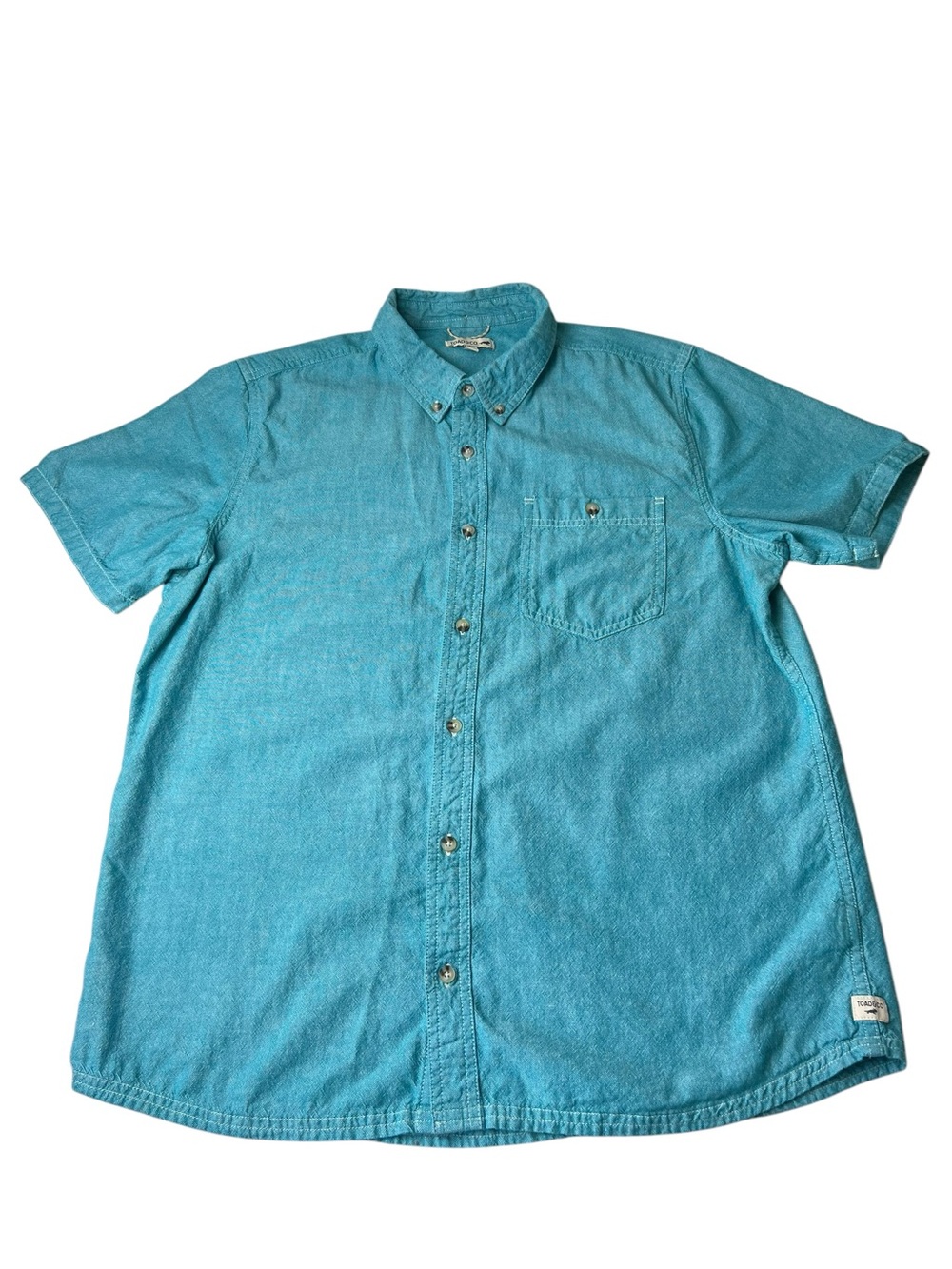 Toad & Co Men’s Large Organic Cotton Casual Short Sleeve Button Up Shirt